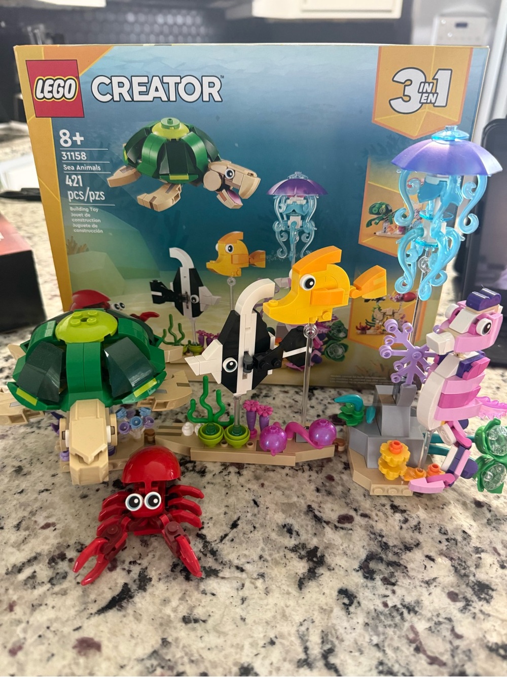 RETIRED LEGO Creator 3-in-1 Sea Animals 31158 Complete Box Instructions